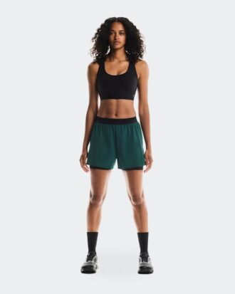 Dames 3″ Performance 2/1 Shorts Spirulina | Black